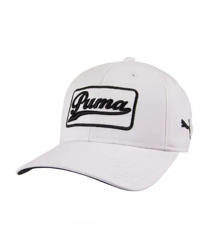 Puma Graphic Logo White Adjustable Mens Greenkeeper Cap 908356 05 Spandex - One