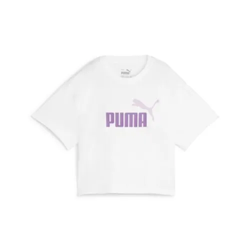 Puma  GRILS LOGO CROPPED TEE  girls's Children's T shirt in White