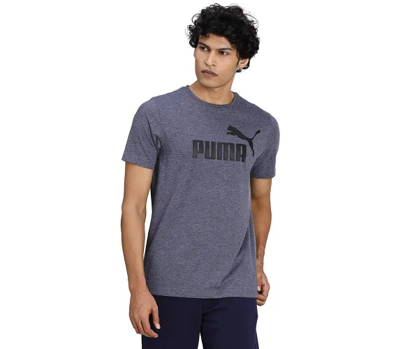 PUMA Herren Essentials Heather T-Shirt LPeacoat Blue