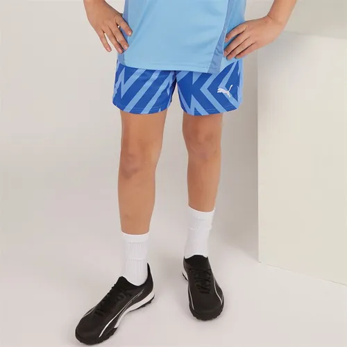 Puma Junior Boys Team Graphic Goalkeeper Shorts Blue Glimmer