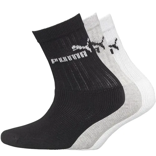 Puma Junior Boys Three Pack Crew Socks White/Grey/Black