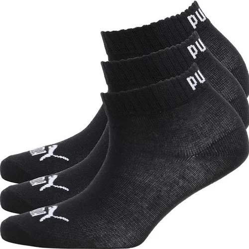 Puma Junior Boys Three Pack Quarter Socks Black