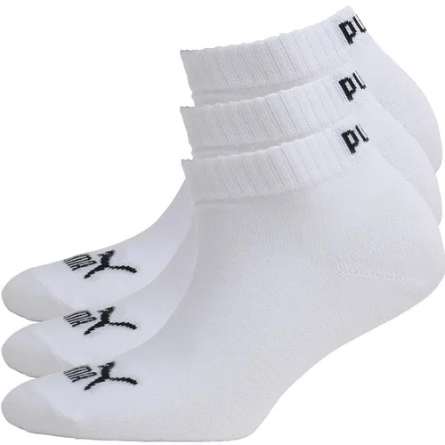 Puma Junior Boys Three Pack Quarter Socks White