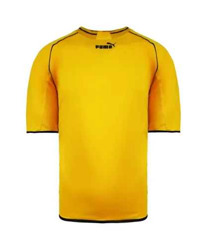 Puma King Short Sleeve Top Crew Neck Yellow Mens Football T-Shirt 715070 15