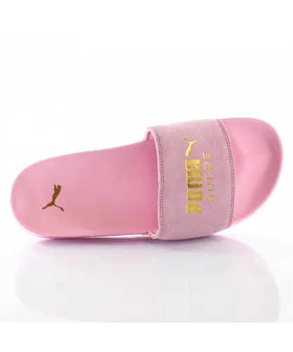 Puma Leadcat Suede Slide Unisex Slip On Flip Flop Sliders Sandals 365758 11 - Pink Leather