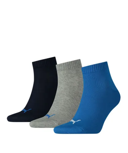 Puma Licence Unisex Quarter Plain Socks 3 Pack - Multicolour