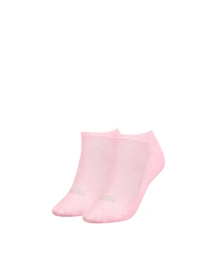 Puma Licence Womens Sneaker Trainer Socks 2 Pack - Light Pink