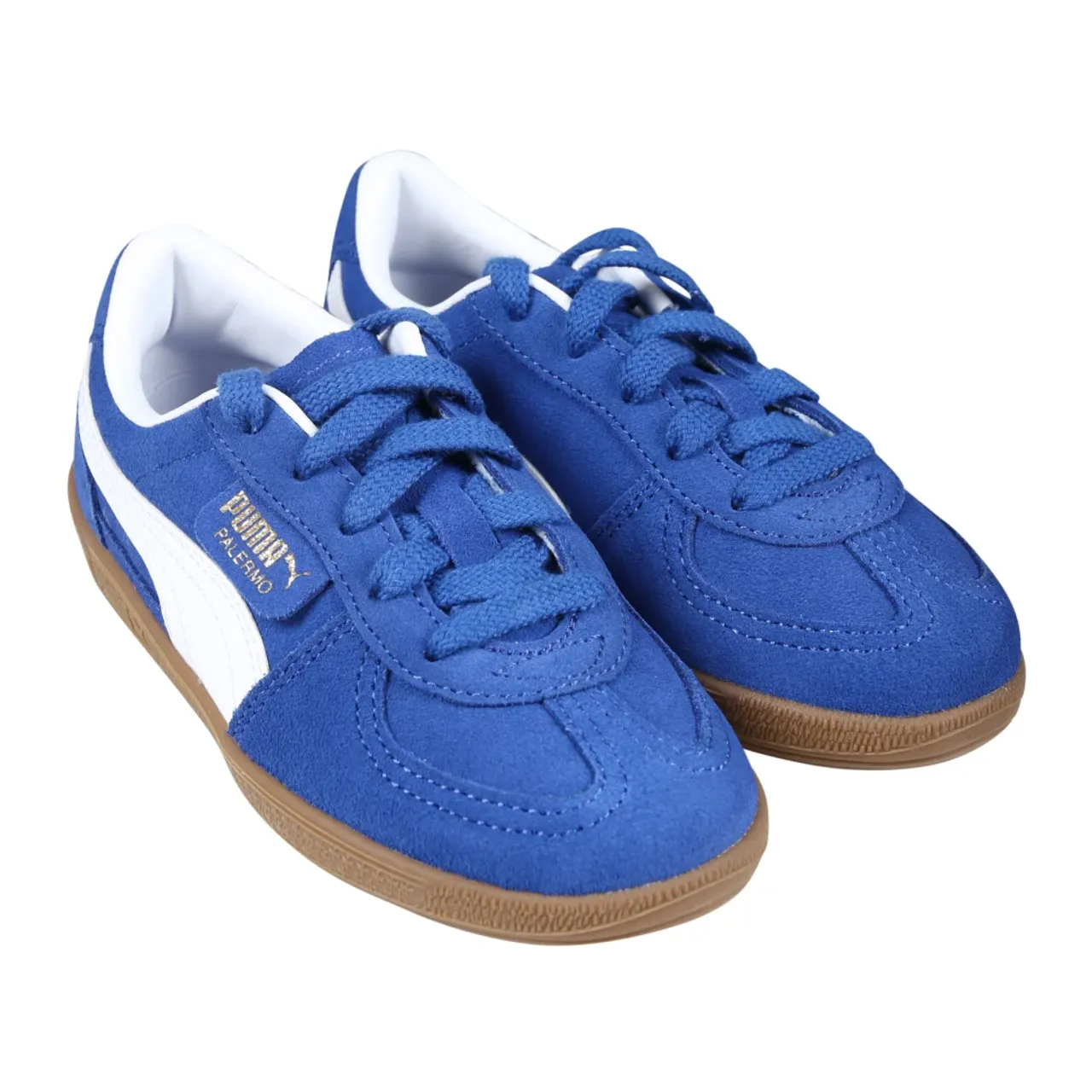 Puma , Light Blue Low Sneakers with Golden Logo ,Blue unisex, Sizes: