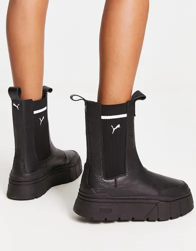 Puma Mayze Stack chelsea boots in black
