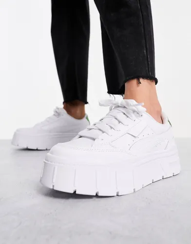 Puma Mayze Stack trainers in white & green