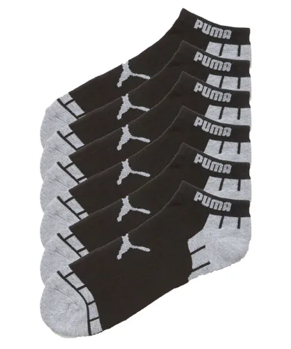 Puma Mens 1/2 Terry Low Cut Socks 6 Pack - Black Polycotton - One