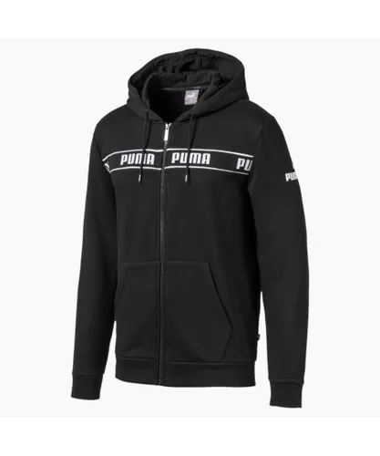 Puma Mens Amplified Fleece Hooded Track Top Sweat Jacket 580433 01 - Black