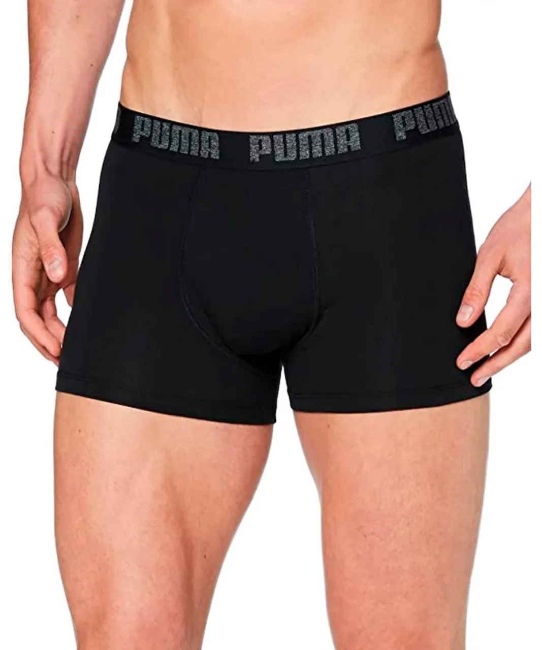 Puma Mens Basic Short Boxer 2 Pack - Black Cotton