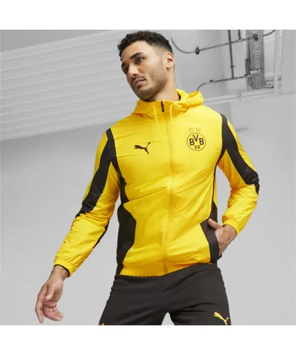 Puma Mens Borussia Dortmund Pre-match Football Jacket - Yellow