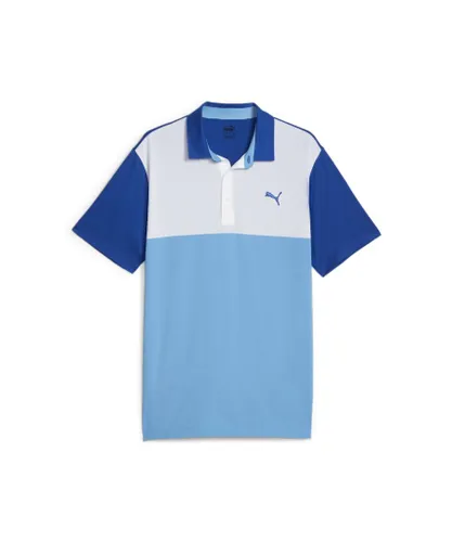 Puma Mens Cloudspun Colourblock Golf Polo Shirt - Blue