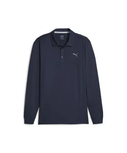 Puma Mens CLOUDSPUN Long Sleeve Golf Polo Shirt - Blue