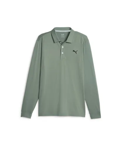 Puma Mens CLOUDSPUN Long Sleeve Golf Polo Shirt - Green