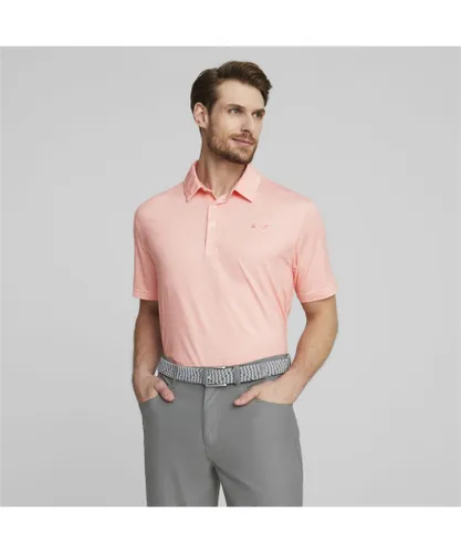 Puma Mens Cloudspun Primary Golf Polo Shirt - Pink