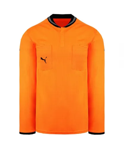 Puma Mens DryCell Long Sleeve Collared Orange Referee Football Shirt 701568 54