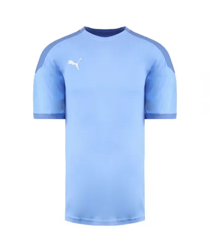 Puma Mens DryCell TeamFinal 21 Sleeve Men LightBlue Training Jersey T-Shirt 656481 18 - Blue