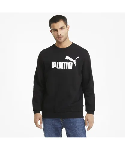 Puma Mens Essentials Big Logo Crew Neck Sweater - Black