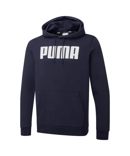 Puma Mens Essentials Full-Length Hoodie Hoody Hooded Top - Blue Cotton