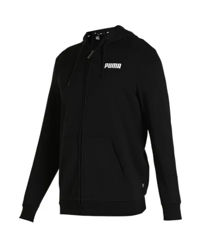 Puma Mens Essentials Full-Zip Full-Length Hoodie Hoody Hooded Top - Black Cotton