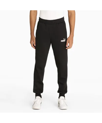 Puma Mens Essentials Logo Sweatpants - Black Cotton