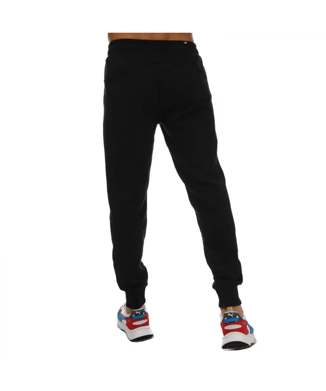 Puma Mens Essentials Logo Sweatpants in Black Cotton