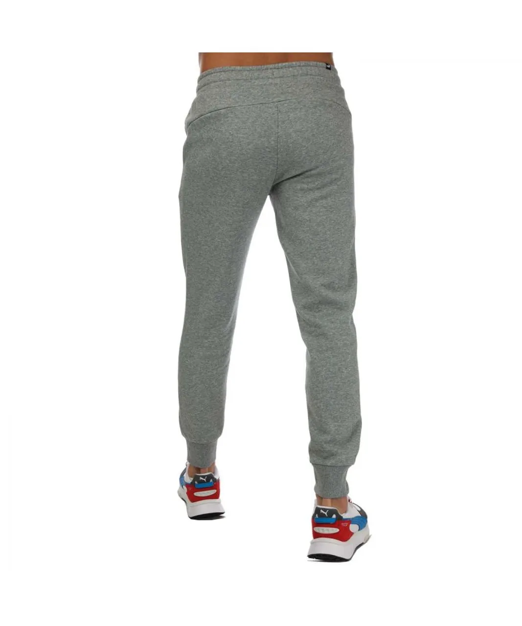 Puma Mens Essentials Logo Sweatpants in Grey Cotton