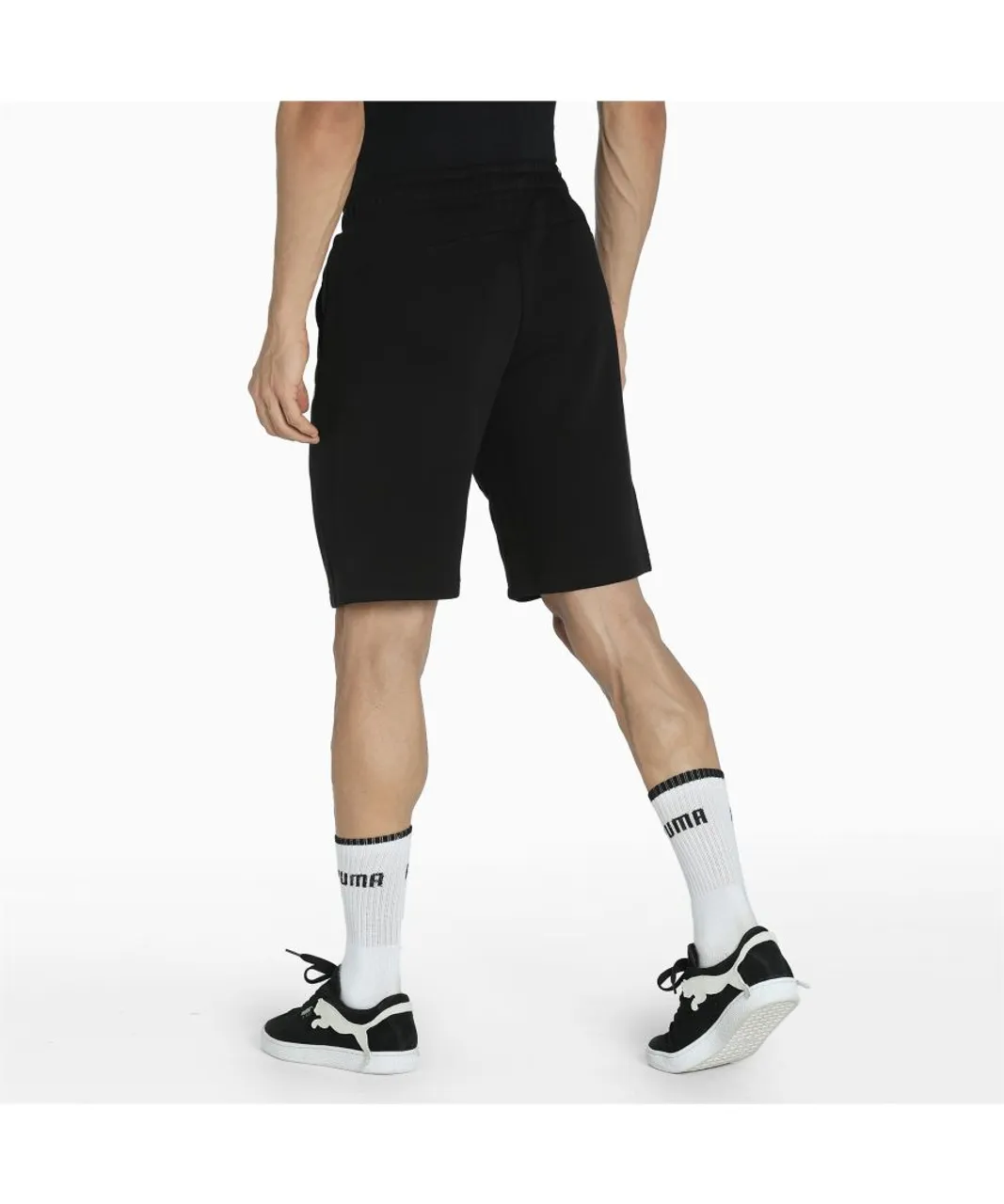 Puma Mens Essentials Sweat Shorts - Black Cotton