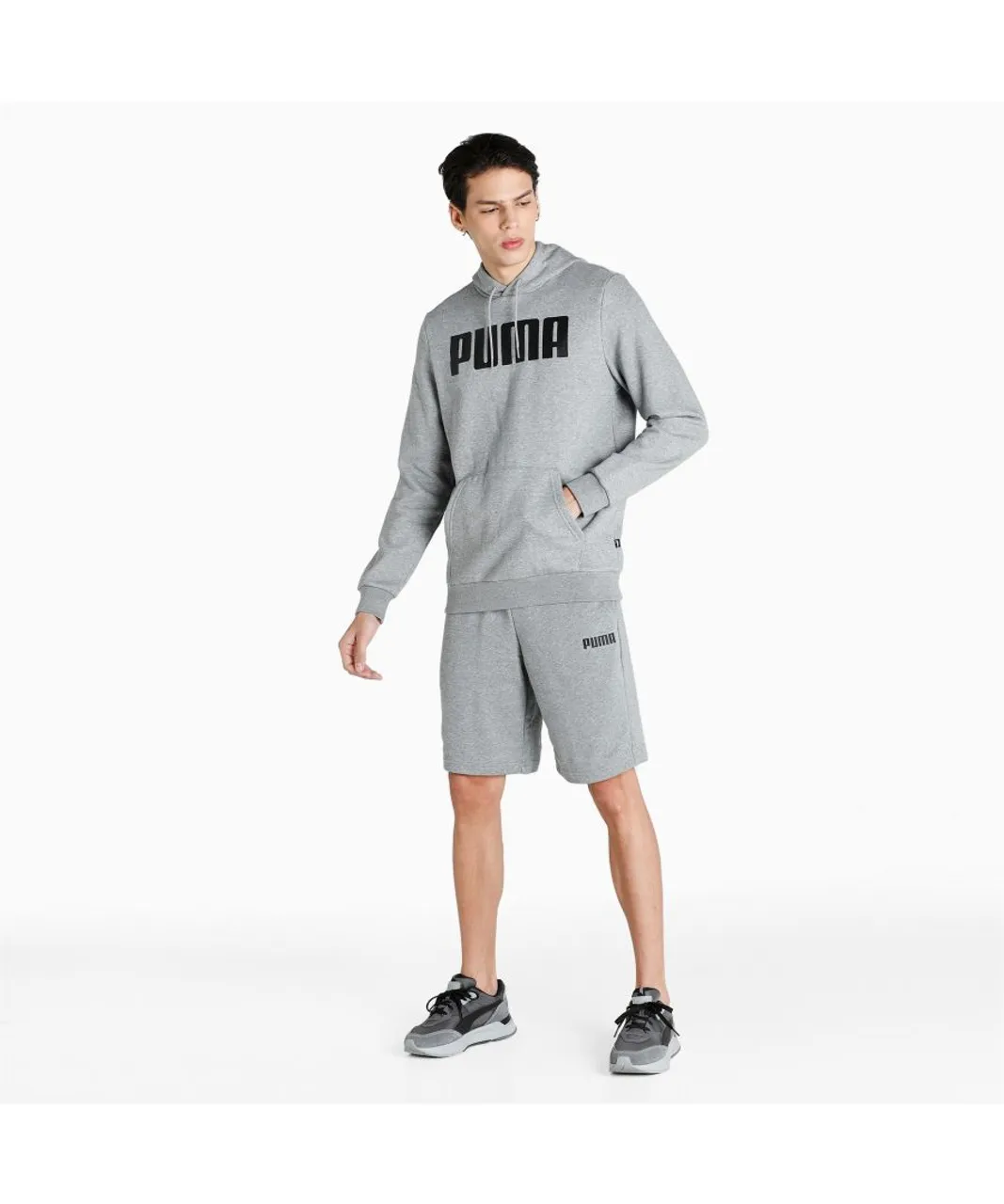 Puma Mens Essentials Sweat Shorts - Grey Cotton