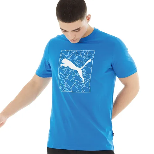 Puma Mens Graphic Cat T-Shirt Racing Blue