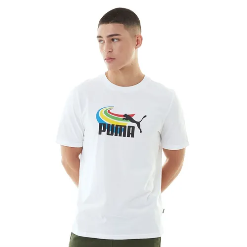 Puma Mens Graphics Summer Sports T-Shirt White