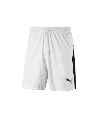Puma Mens Liga Shorts in White Black - Black & Silver