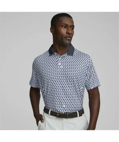 Puma Mens Mattr Love/H8 Golf Polo Shirt - White Recycled Polyester