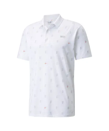 Puma Mens MATTR Moving Day Golf Polo Shirt - White Spandex