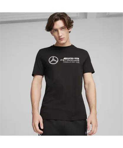 Puma Mens Mercedes-AMG Petronas Motorsport ESS Logo T-Shirt - Black Cotton