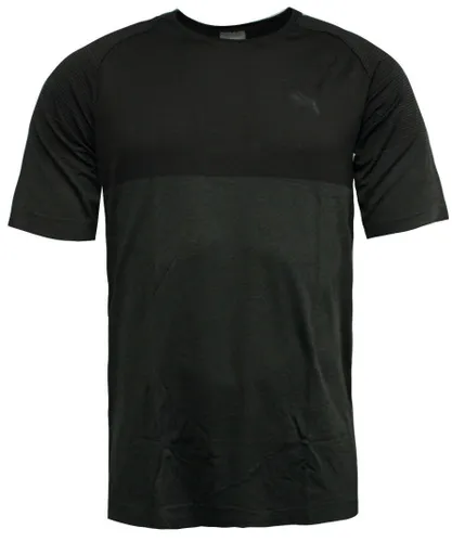 Puma Mens Pace evoKnit Fitness Training T-Shirt Top Black Grey 575037 01 RW83