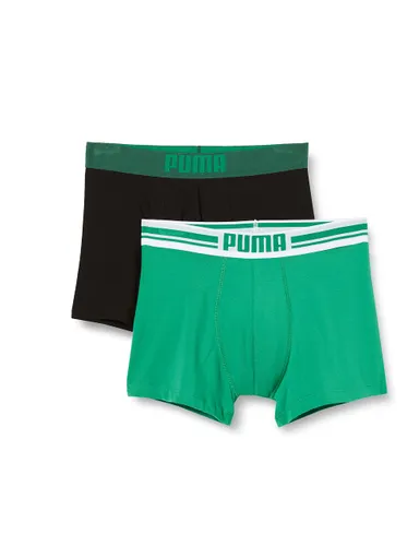 PUMA Men's Puma Men s Placed Logo Boxer Shorts Green Grey