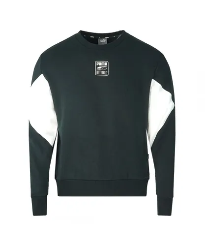 Puma Mens Rebel Crew Black Sweatshirt Cotton