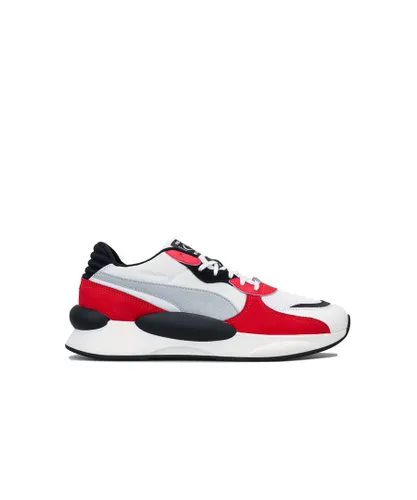 Puma Mens RS 9.8 Space Trainers in White red Textile