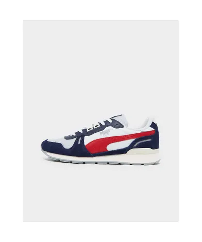 Puma Mens RX 737 Vintage Trainers in Blue red - Blue & Red Suede