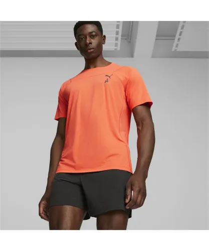 Puma Mens SEASONS coolCELL Trail Running T-Shirt - Orange Nylon