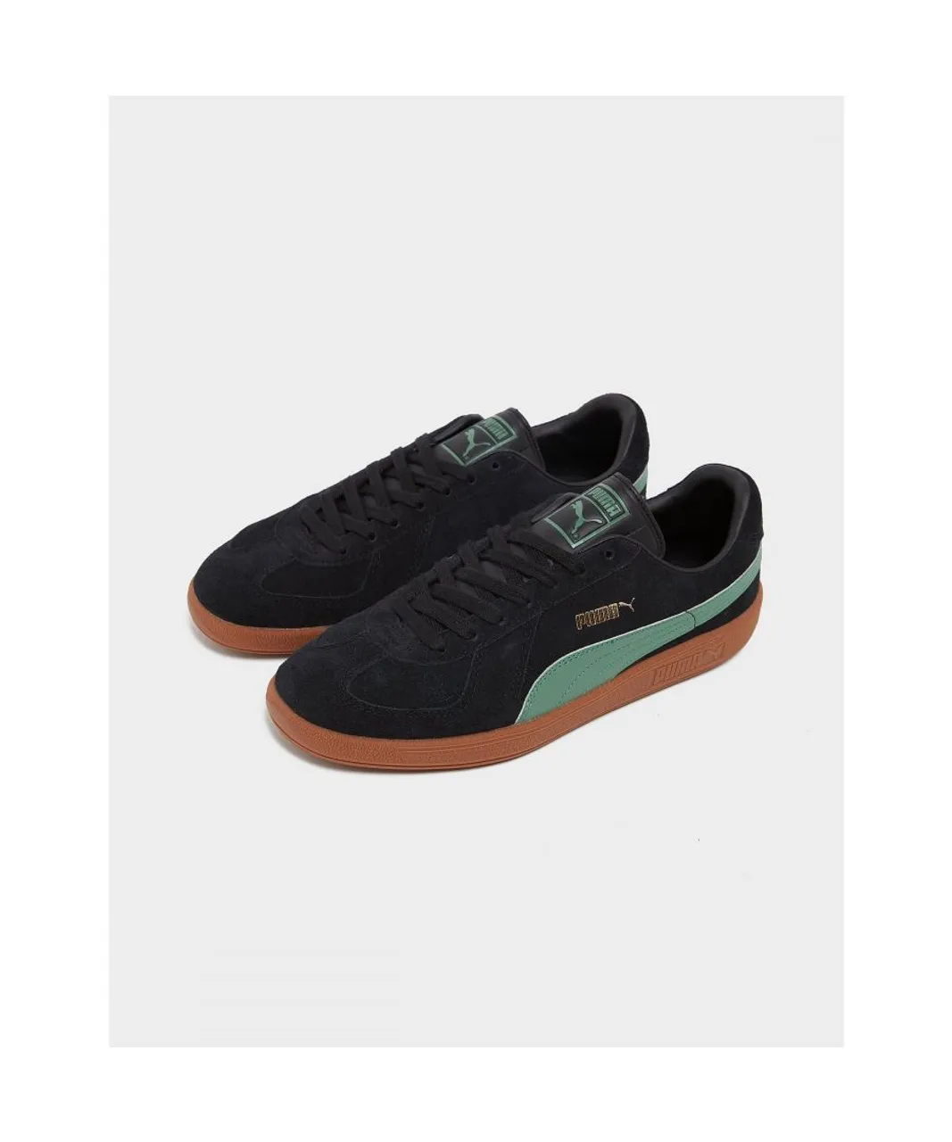 Puma Mens Suede Army Trainers in black blue Leather