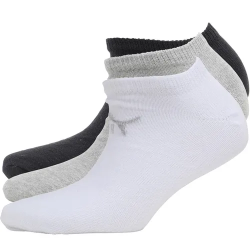 Puma Mens Three Pack No Show Socks Grey/White/Black