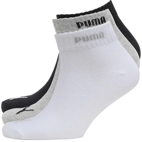Puma Mens Three Pack Quarter Socks Grey/White/Black