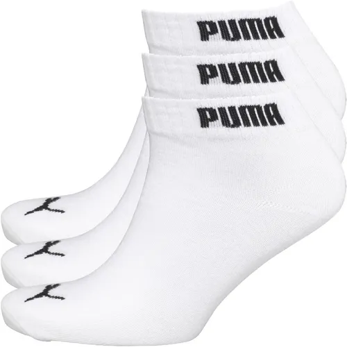 Puma Mens Three Pack Quarter Socks White