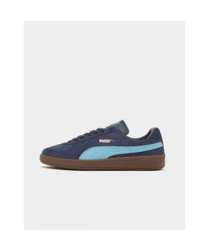 Puma Mens Unisex Army Trainer Suede Sneakers - Navy Leather