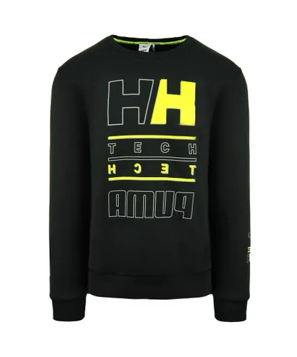 Puma Mens x Helly Hansen Long Sleeve Crew Neck Black Men Graphic Sweatshirt 598284 01 Cotton